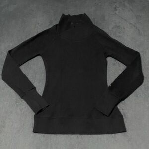 Columbia Thermal Shirt Womens XS Black Turtleneck Waffle Knit Top Warm Layer